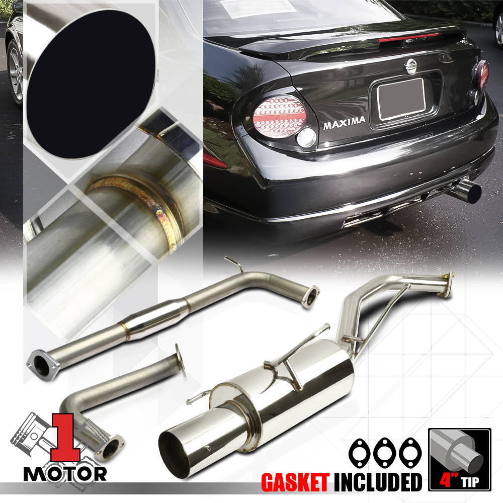 Stainless Steel Catback Exhaust System 4"Muffler Tip for 00-03 Nissan Maxima A33