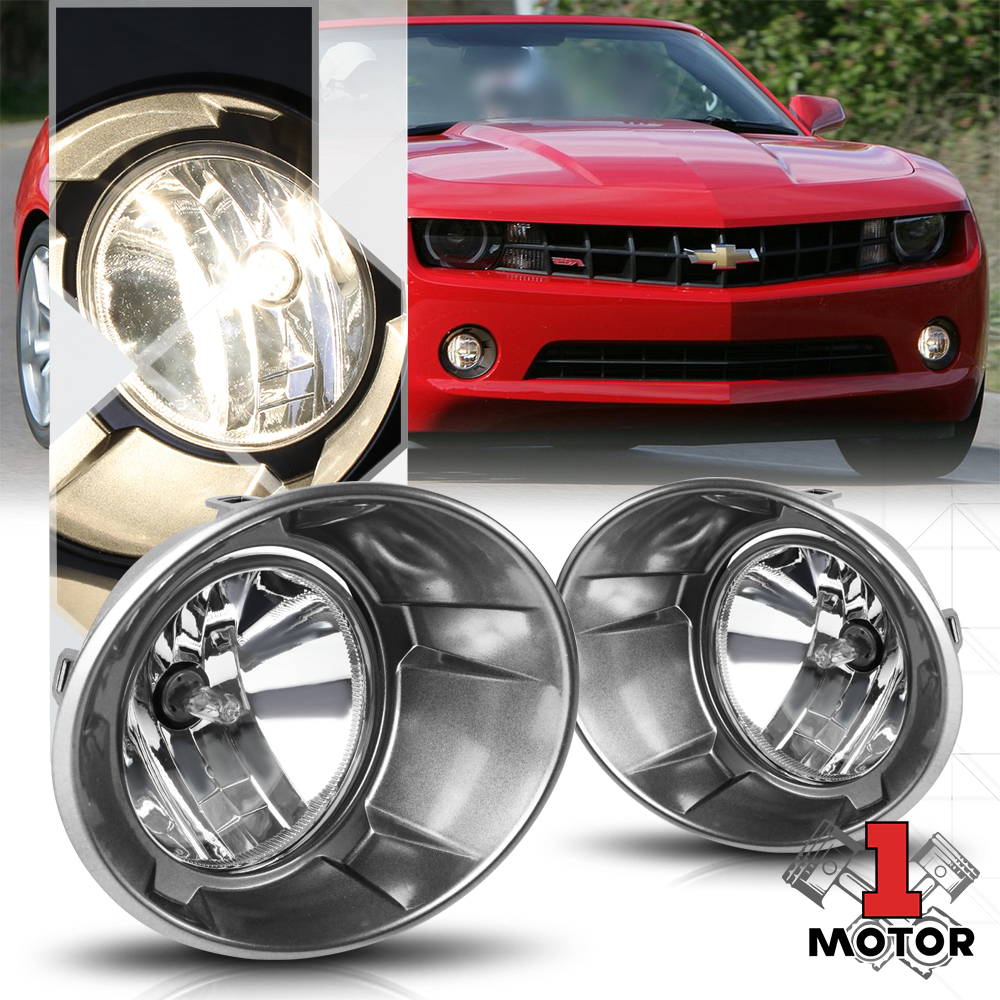 REPLACEMENT FOG LIGHT KIT FOR 2010-2013 CAMARO BEZELS CLEAR LAMPS BULBS