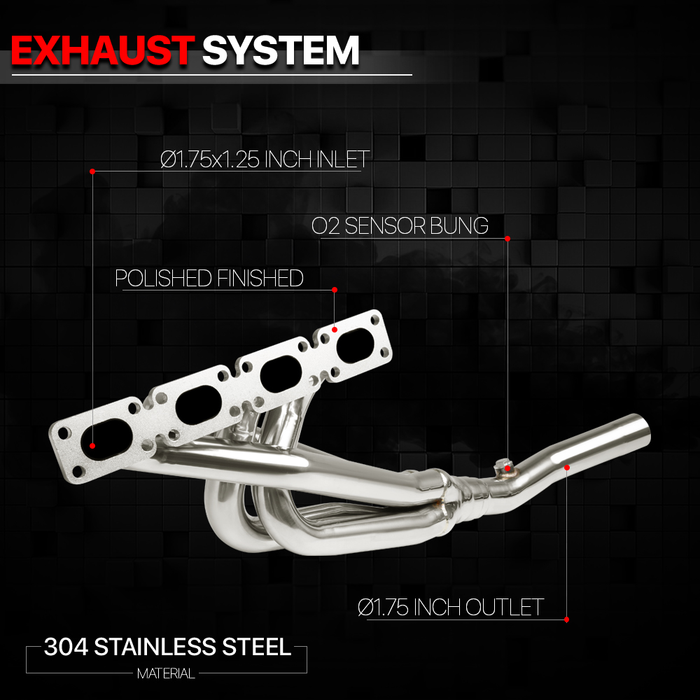 Stainless Steel Exhaust Header Manifold for 91-98 BMW E30/E36 3-Series