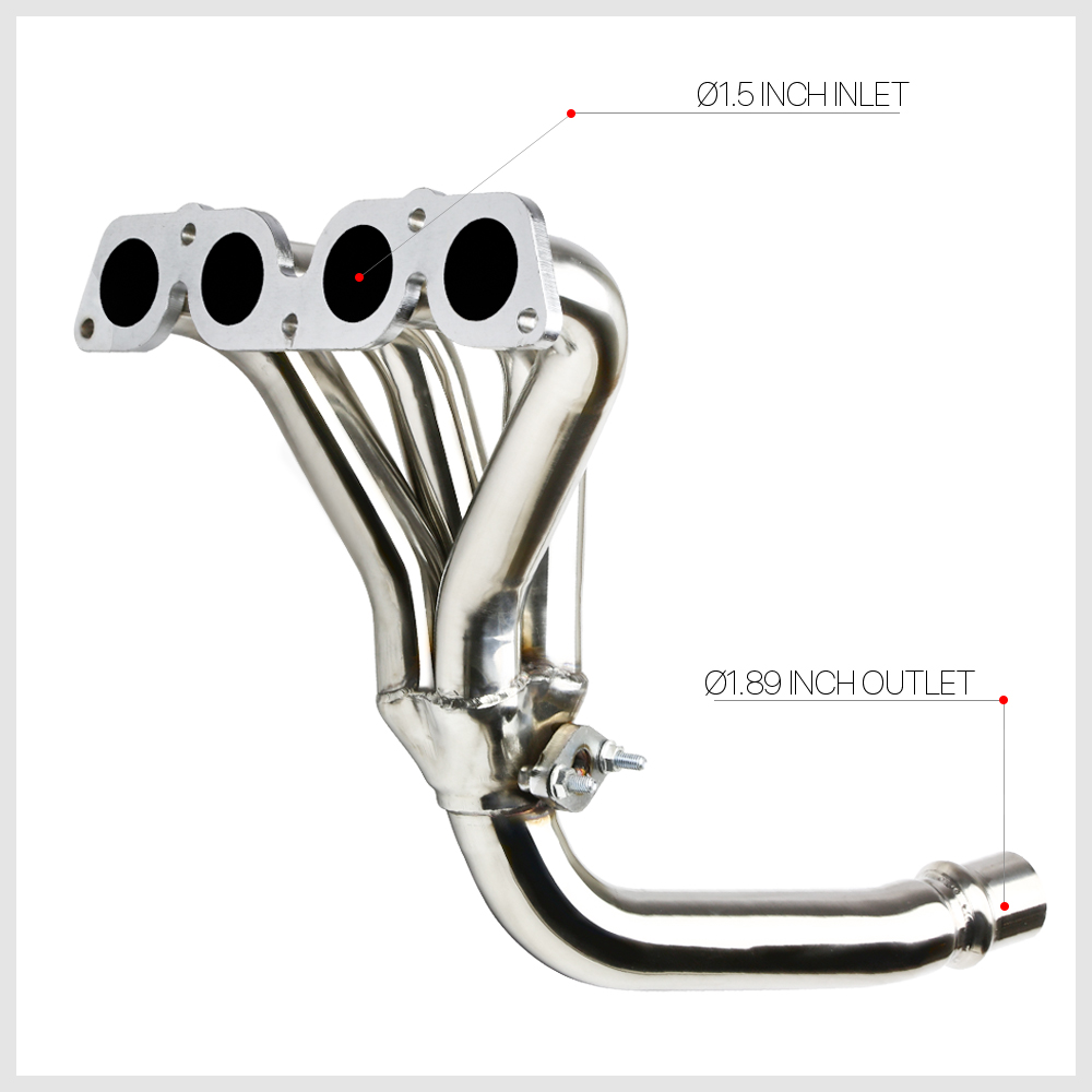 Stainless Steel Exhaust Header Manifold for 98-01 Toyota Corolla E110