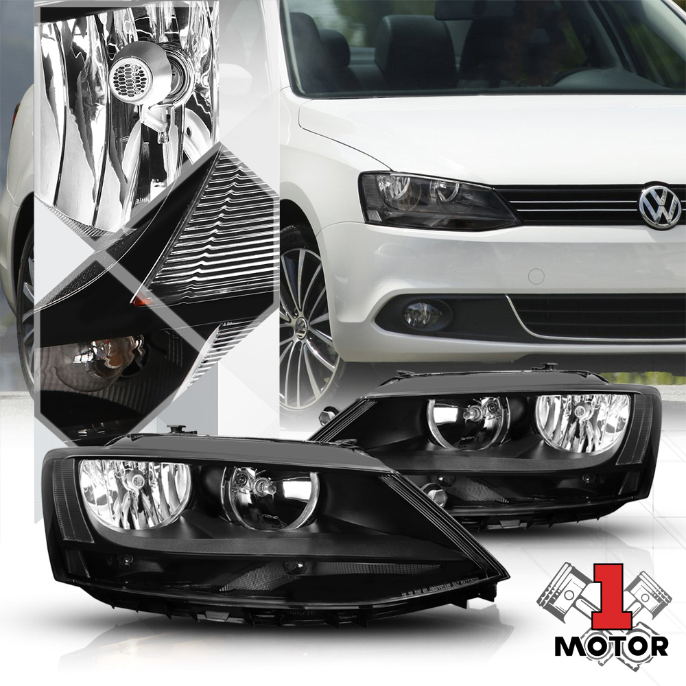 Black Housing Headlight Clear Corner Turn Signal Reflector for 1118 VW