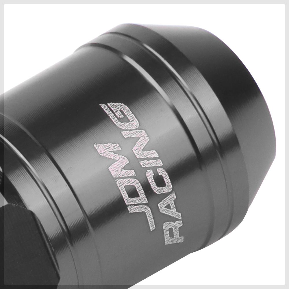 (16) Gunmetal M12x1.5 50mm Aluminum Open End Knurled Tip Lug Nut w/(4