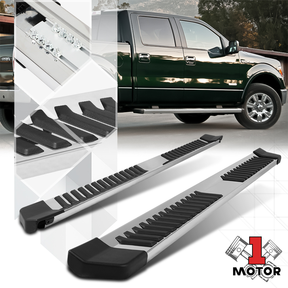FOR 09-14 FORD F150 EXT/SUPER CAB STAINLESS 6"CHROME OVAL SIDE STEP NERF BAR KIT