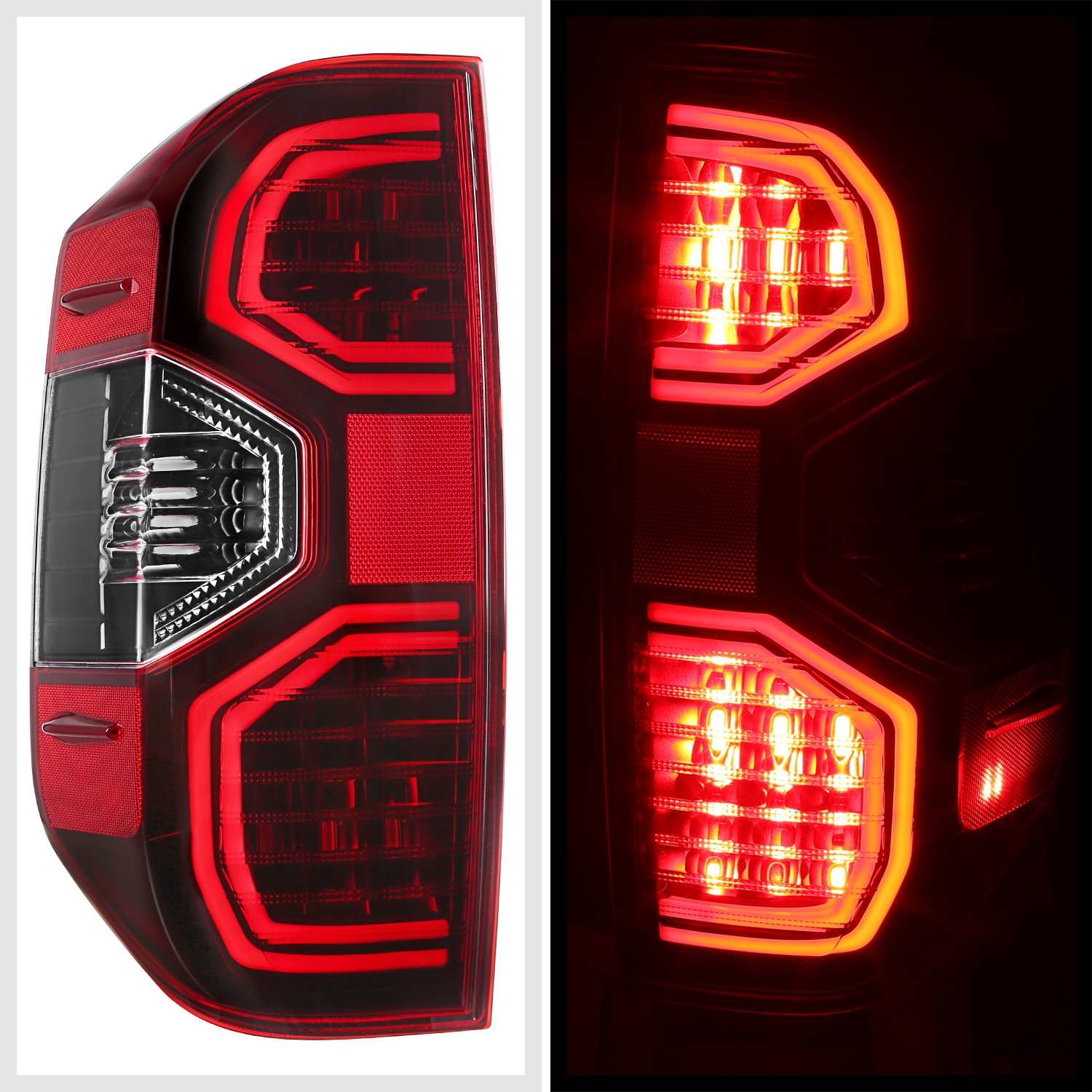 Black Housing Red Lens LED Turn Signal Tail Light Lamp for 14-21