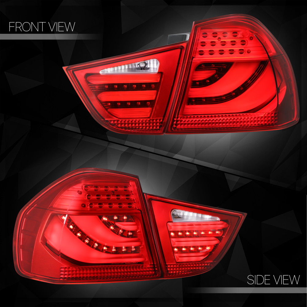 Red Lens *Tron LED Bar* Tail Light Brake Lamp for 0912 BMW E90/E91 3